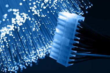 Fiber optik arka plan ile lots-in ışık lekeleri