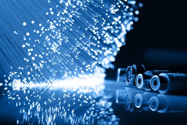 Fiber optik arka plan ile lots-in ışık lekeleri
