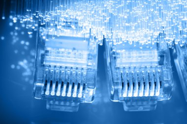 Fiber optik arka plan ile lots-in ışık lekeleri
