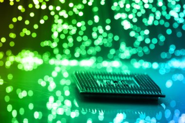 Fiber optik arka plan ile lots-in ışık lekeleri