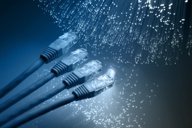 Fiber optik arka plan ile lots-in ışık lekeleri