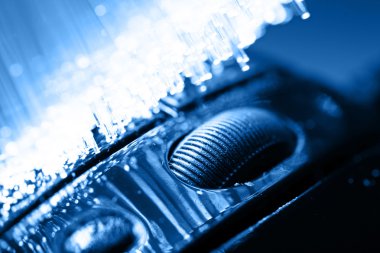 Fiber optik arka plan ile lots-in ışık lekeleri