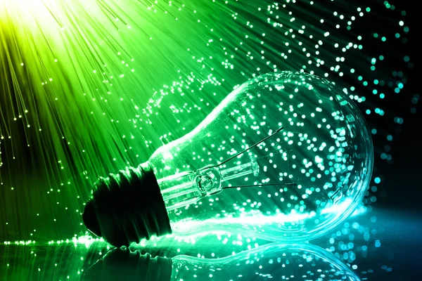 Fibra ottica sfondo con un sacco di punti luce — Foto Stock