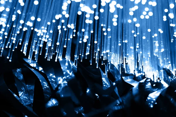Fondo de fibra óptica con muchos puntos de luz — Foto de Stock