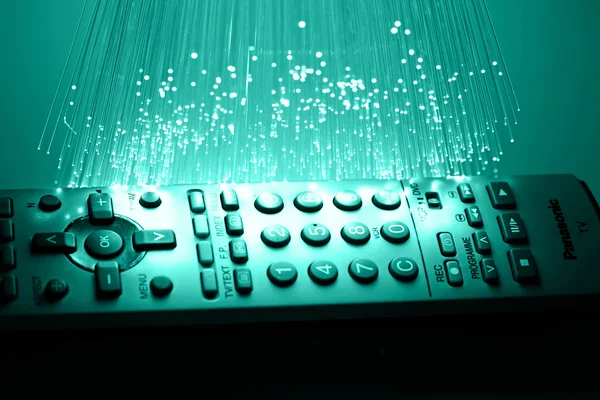 Glasfaser-Hintergrund mit vielen Lichtpunkten — Stockbild Glasfaser-Hintergrund mit vielen Lichtpunkten — Stockfoto