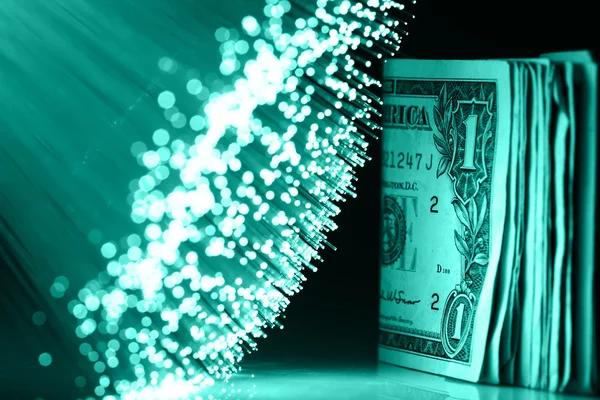 Fiber optics background with lots of light spots — Stock Photo, Image