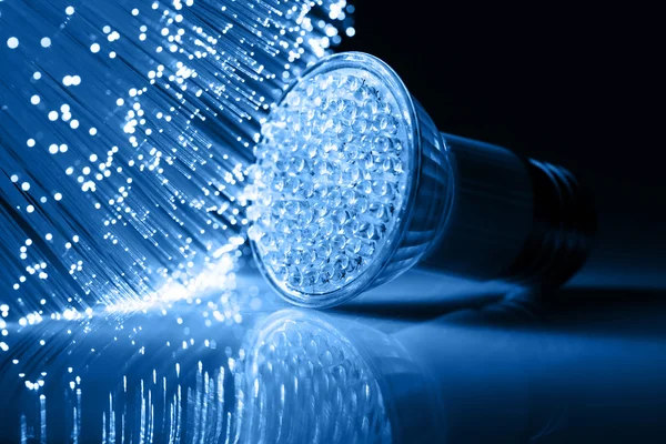 Fiber optik arka plan ile lots-in ışık lekeleri — Stok fotoğraf