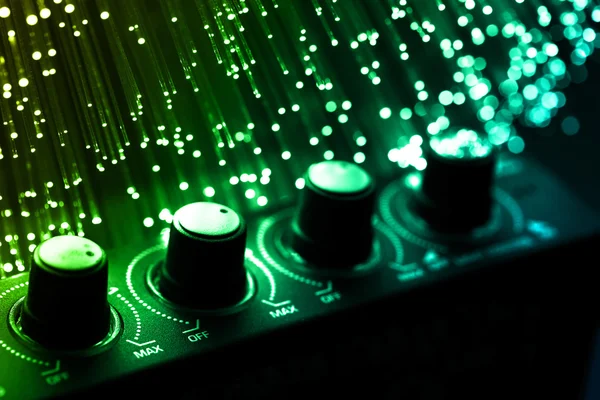 Glasfaser-Hintergrund mit vielen Lichtpunkten — Stockbild Glasfaser-Hintergrund mit vielen Lichtpunkten — Stockfoto