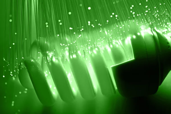 Fond de fibre optique avec beaucoup de taches lumineuses — Photo
