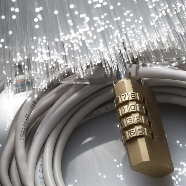 network security with fiber optical background