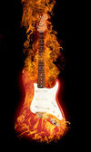 elektrická kytara oheň