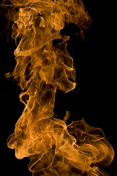 Огонь и пламя на черном фоне — стоковое фото