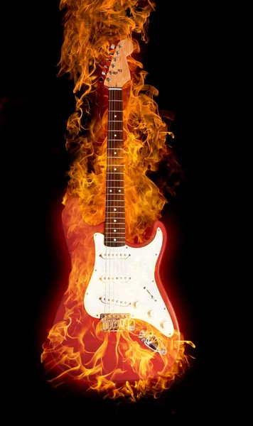 Brand elgitarr Stockbild