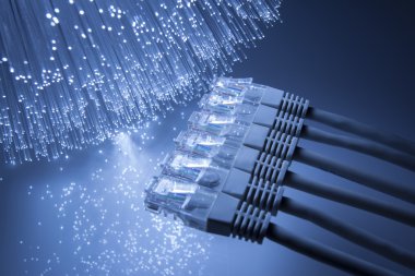 Fiber optik arka plan ile lots-in ışık lekeleri