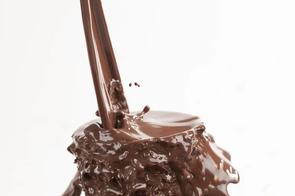 Splash of chocolate isolated on white background — Stock Photo, Image