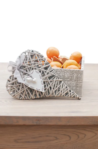 Dekoratif kalp ve mandalina ile gingerbread