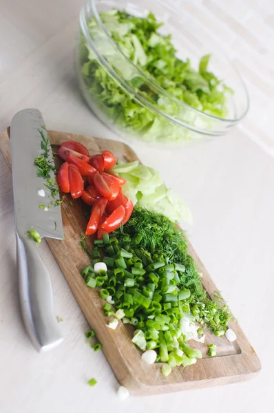 doğranmış sebze salata için