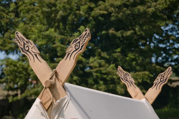 A picture of the detail of the viking' tent — Stock Photo, Image