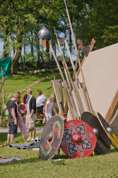 Vikings spears and shields — Stock Photo, Image