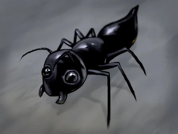 Charakter černý mravenec Stock Obrázky