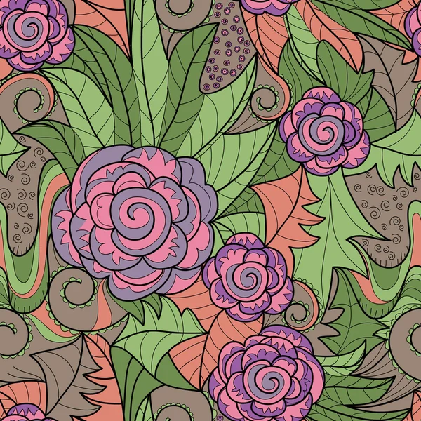 Fondo de flores sin costura vectorial — Vector de stock