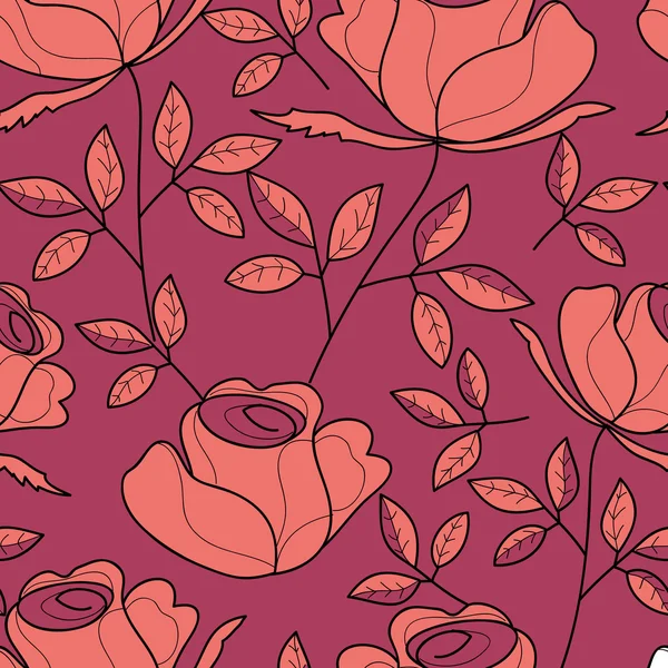 Vector fundo flor sem costura — Vetor de Stock