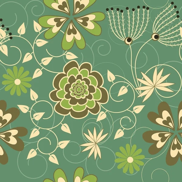 Fondo de flores sin costura vectorial — Vector de stock