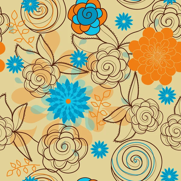 Fondo de flores sin costura vectorial — Vector de stock