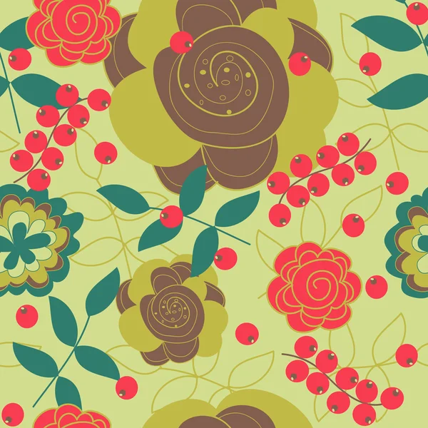 シームレスな花のベクトルの背景 — ストックベクタ