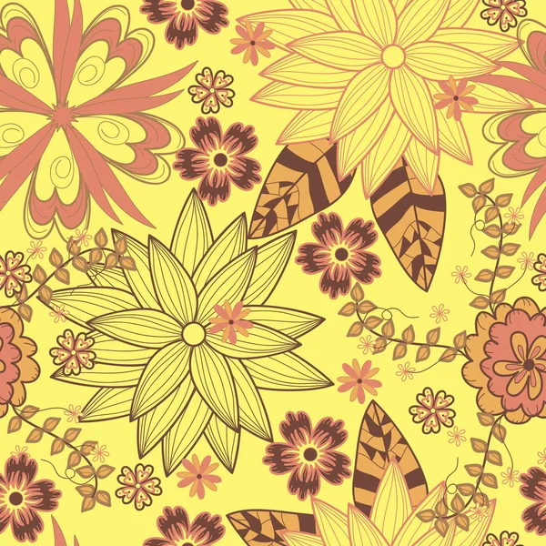 Vector seamless flower pattern — Stock Vector