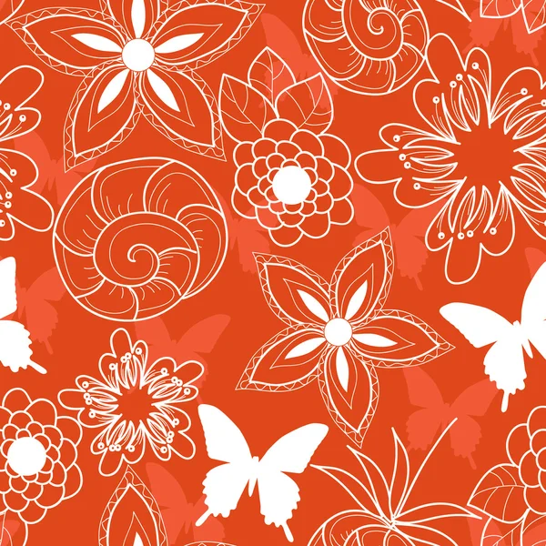 Fondo floral sin costuras — Vector de stock