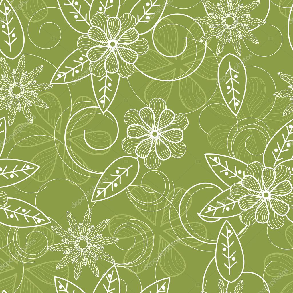 Green floral background Stock Vector by ©Emila1604 30819161