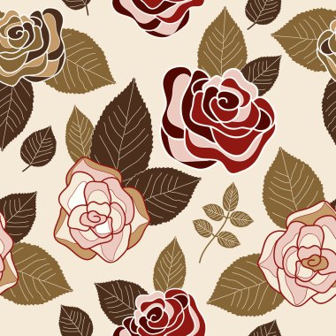 Seamless roses background clipart
