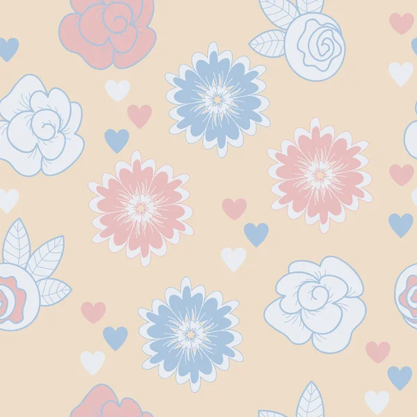 Fondo de rosas sin costuras — Vector de stock