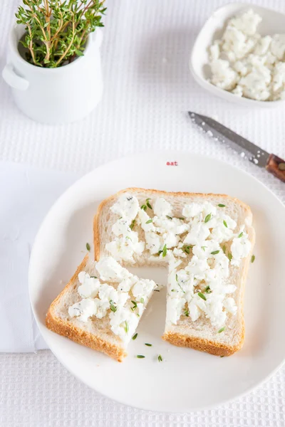Sanduíche com queijo de cabra — Fotografia de Stock
