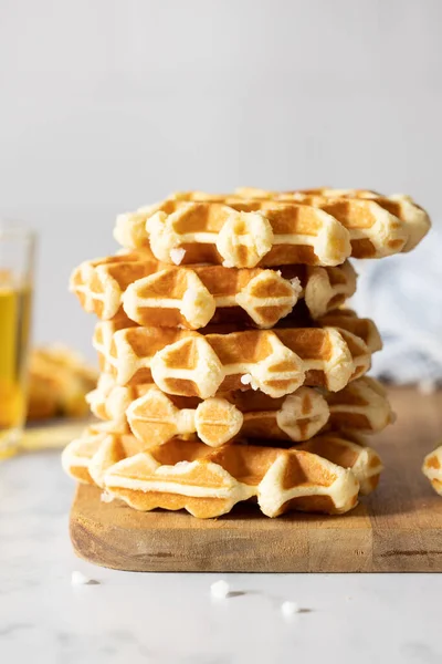 Delicious Stack Sugar Waffles Stock Picture