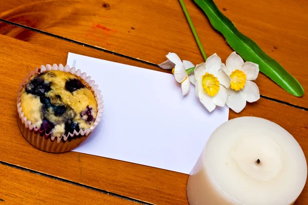 Bir nota ile cupcake — Stok fotoğraf