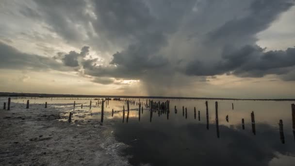 Storm Sunset Kuyalnitsky Estuary — ストック動画