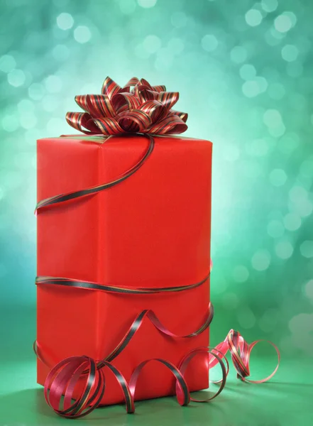 Güzel kırmızı xmas hediye — Stok fotoğraf