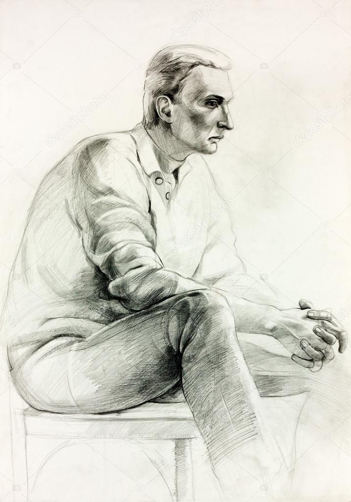 Man sitting sketch