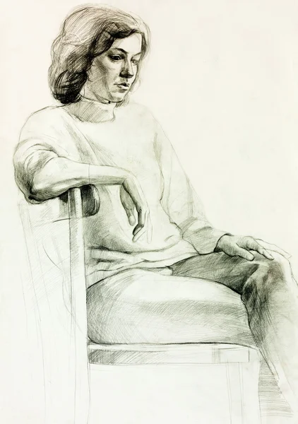 Bir kadının çizimi — Stok fotoğraf