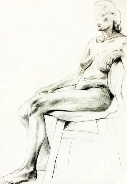 Zeichnung einer Frau — Stockfoto