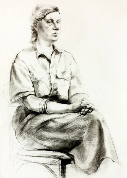 Desenho de uma mulher — Fotografia de Stock