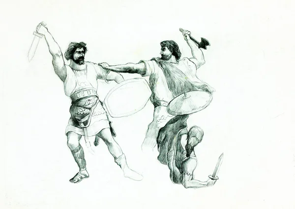Homens lutando — Fotografia de Stock