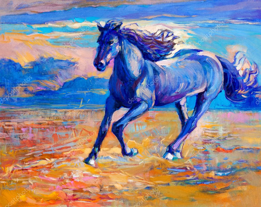 Blue horse — Stock Photo © borojoint #41250871