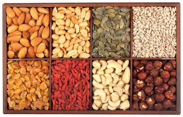 Raw nuts and seeds — Stock Photo, Image