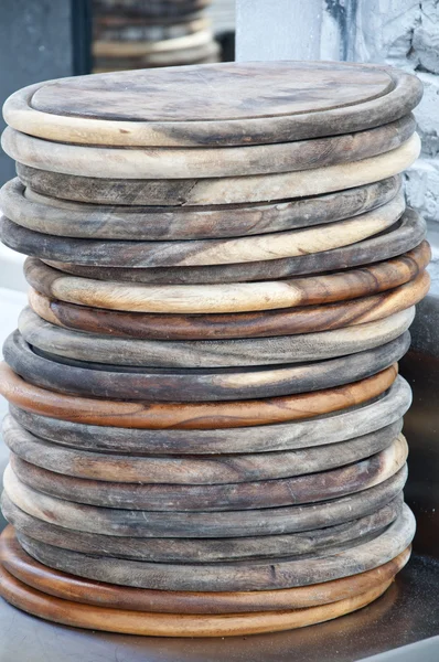 Wooden pizza plate — Stock Photo, Image