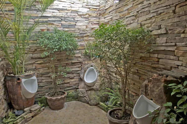 Vaso sanitário com estilo jardim — Fotografia de Stock