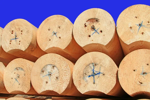 Panel kruhové kalibrované stavby ze dřeva — Stock fotografie