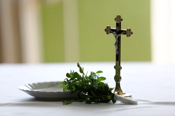 Cross and holy water — Stock Photo, Image